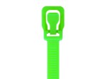 Picture of WorkTie 14 Inch Fluorescent Green Reusable  Tie - 10 Pack
