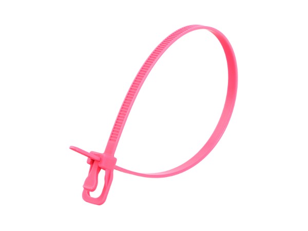 Picture of EveryTie 10 Inch Fluorescent Pink Reusable Tie  - 20 Pack