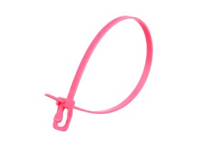 Picture of EveryTie 10 Inch Fluorescent Pink Reusable Tie - 100 Pack