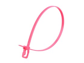 Picture of EveryTie 12 Inch Fluorescent Pink Reusable Tie - 100 Pack