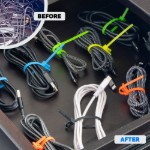 Picture of 6 Inch Black Releasable/Reusable Cable Tie - 20 Pack