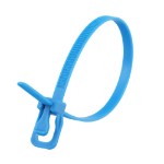 Picture of EveryTie 8 Inch Fluorescent Blue Reusable Tie - 100 Pack