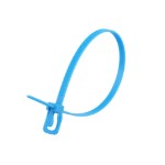 Picture of EveryTie 10 Inch Fluorescent Blue Reusable Tie - 100 Pack