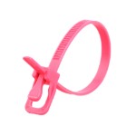 Picture of EveryTie 6 Inch Fluorescent Pink Reusable Tie - 20 Pack