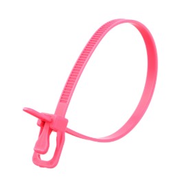 Picture of EveryTie 8 Inch Fluorescent Pink Reusable Tie - 100 Pack