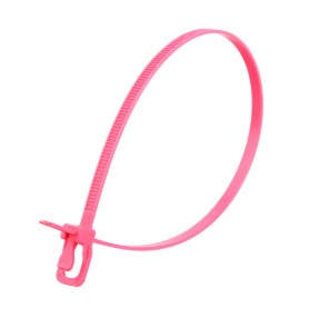 Picture of EveryTie 12 Inch Fluorescent Pink Reusable Tie - 100 Pack