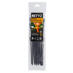 Picture of RETYZ® EveryTie™ 8", 10", 12" Reusable Cable Tie Variety Pack – 30 Pack (Black, 50 lb)