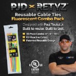 Picture of PJD x RETYZ® 6", 8", 10" Fluorescent Cable Tie Combo - 30 Pack (UV Reactive, Mixed Strength)