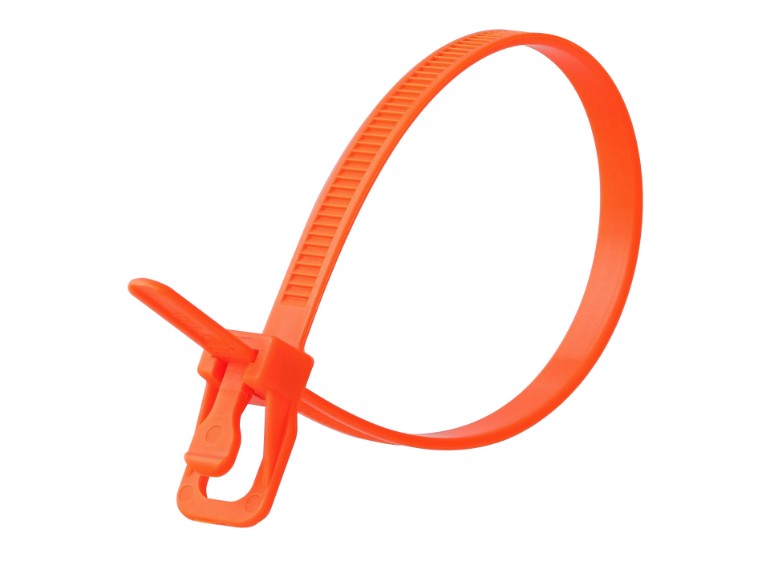 Picture of RETYZ EveryTie 6 Inch Fluorescent Orange Releasable Tie - 100 Pack