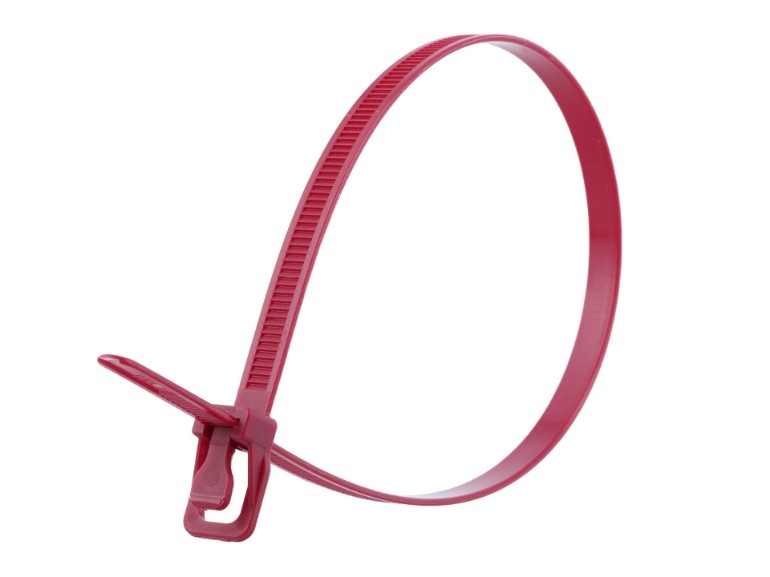 Picture of RETYZ WorkTie 24 Inch Plenum Cranberry Releasable Tie - 100 Pack