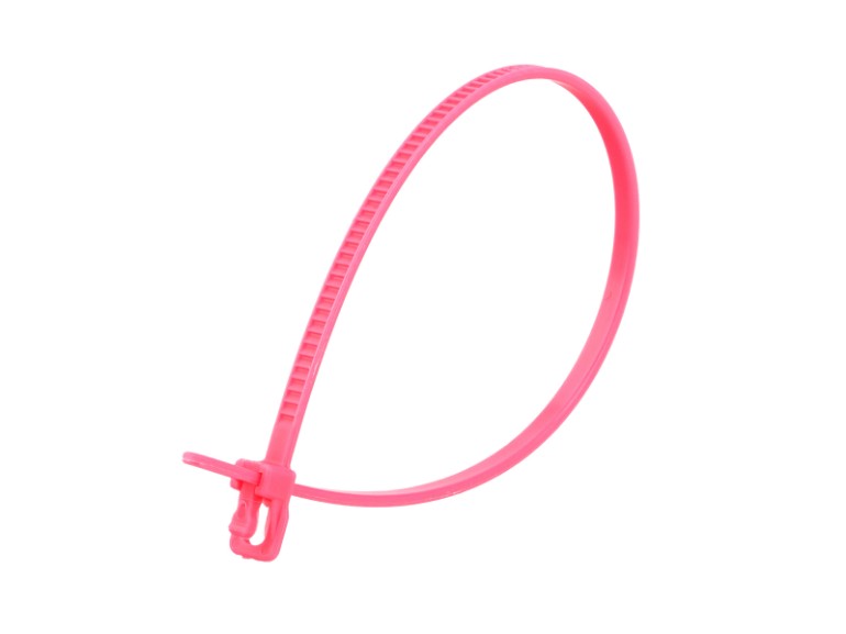 Picture of RETYZ VersaTie 6 Inch Fluorescent Pink Releasable Tie - 100 Pack