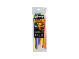 Picture of 8 Inch 5-Color Variety Pack Releasable/Reusable Cable Tie - 30 Pack